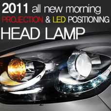 mobis projection led headlights for kia morning 2011-13